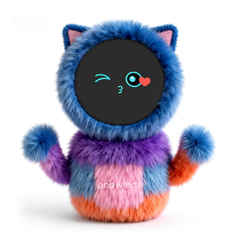 Blue & Orange Patchwork Plush Doll (Car Accessory)